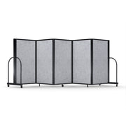 Screenflex Full Motion Divider, 5' x 14'1", Black Frame, Marble Gray PET