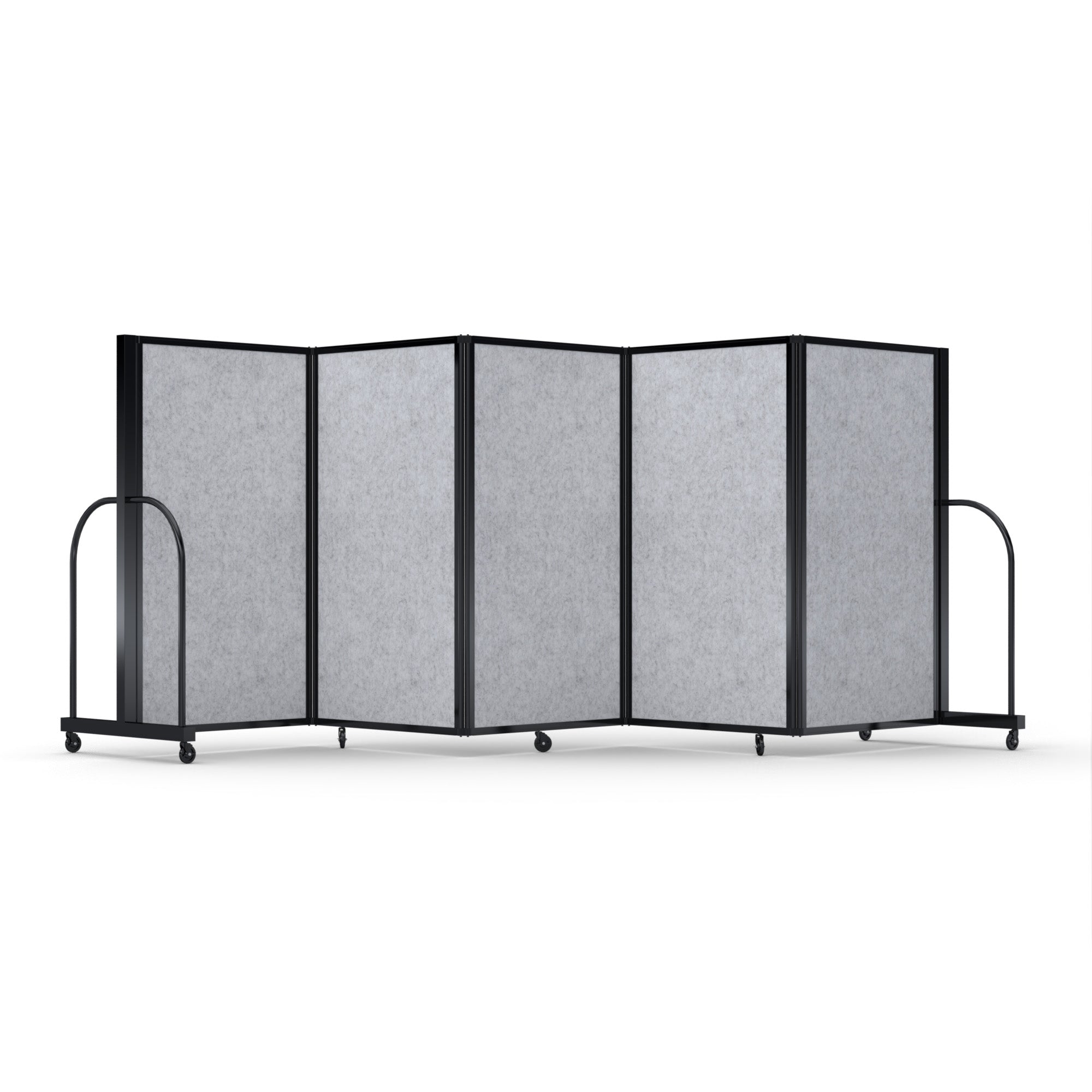 Screenflex Full Motion Divider, 5' x 14'1", Black Frame, Marble Gray PET