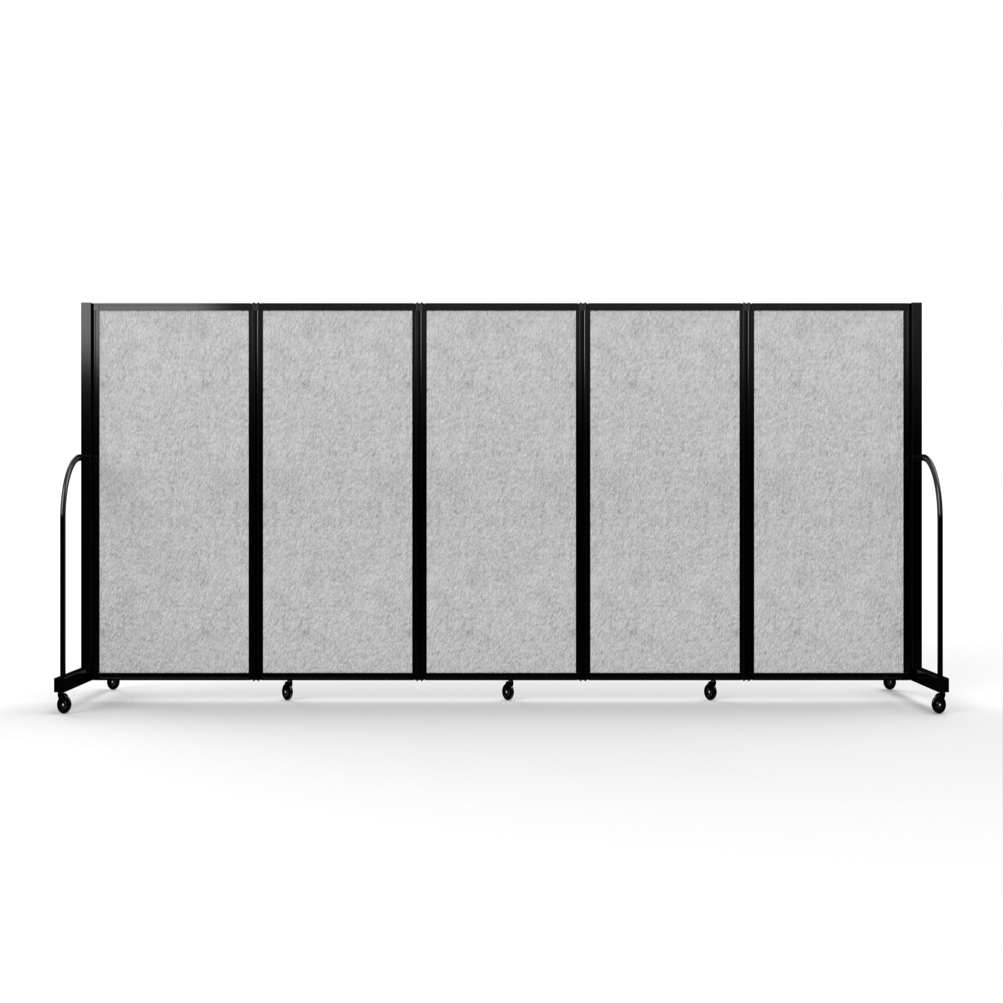 Screenflex Full Motion Divider, 5' x 14'1", Black Frame, Marble Gray PET