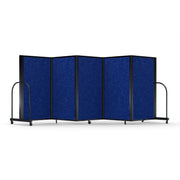 Screenflex Full Motion Divider, 5' x 14'1", Black Frame, Cobalt PET