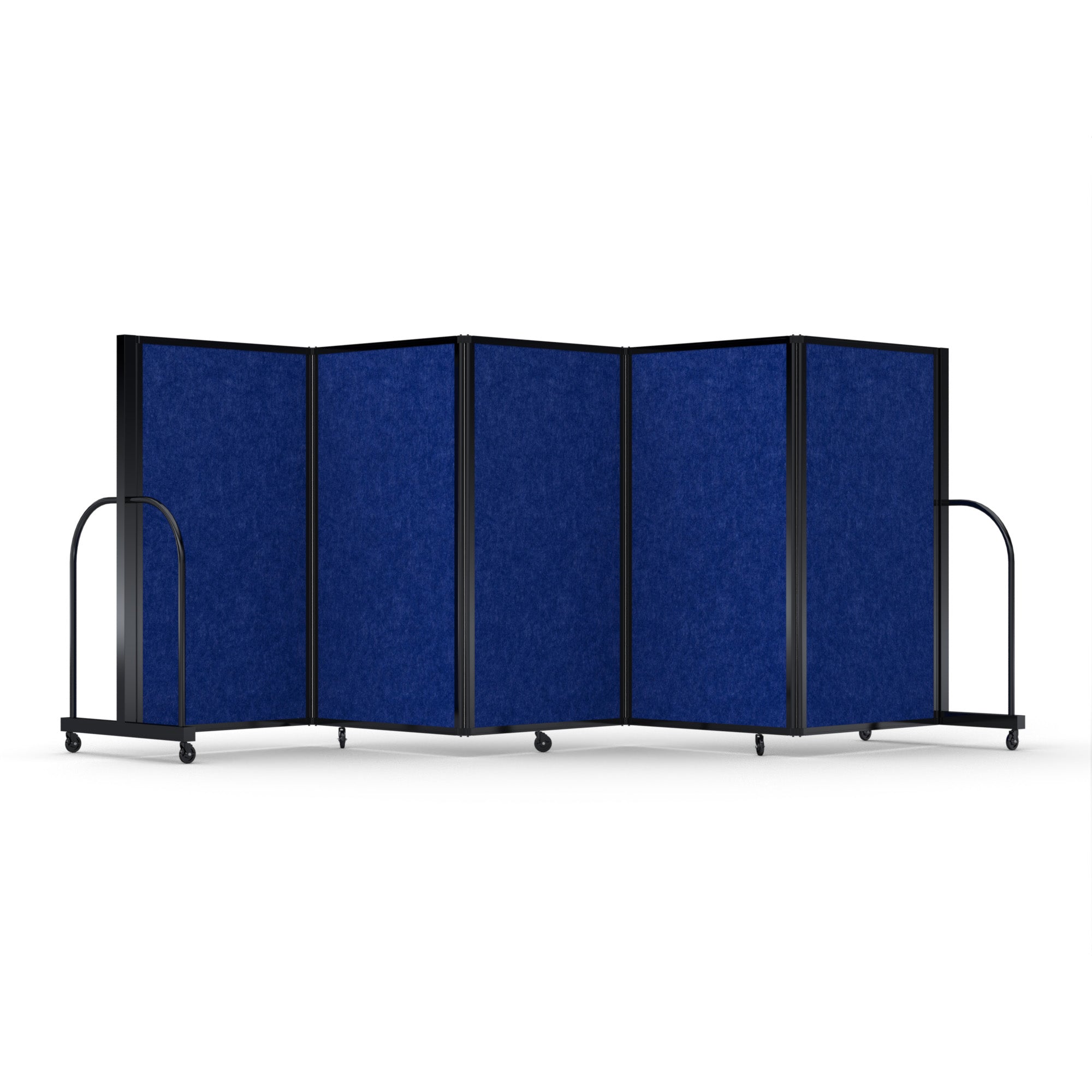 Screenflex Full Motion Divider, 5' x 14'1", Black Frame, Cobalt PET
