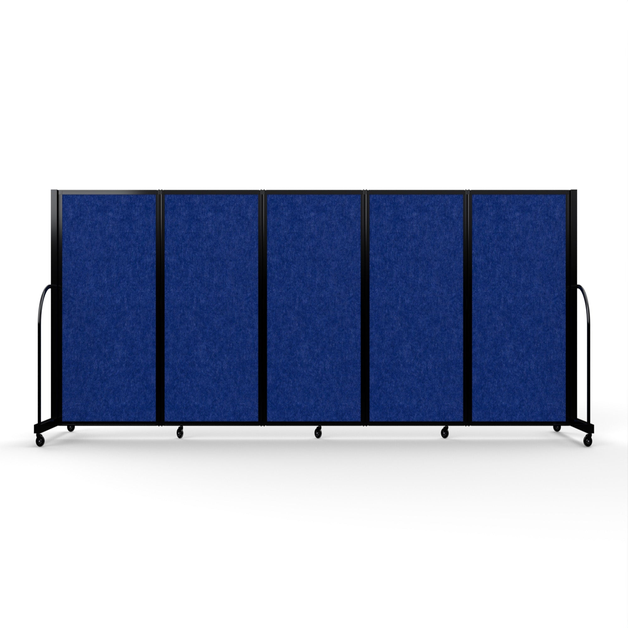 Screenflex Full Motion Divider, 5' x 14'1", Black Frame, Cobalt PET