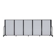 Screenflex Full Motion Divider, 5' x 14'1", Black Frame, Opal