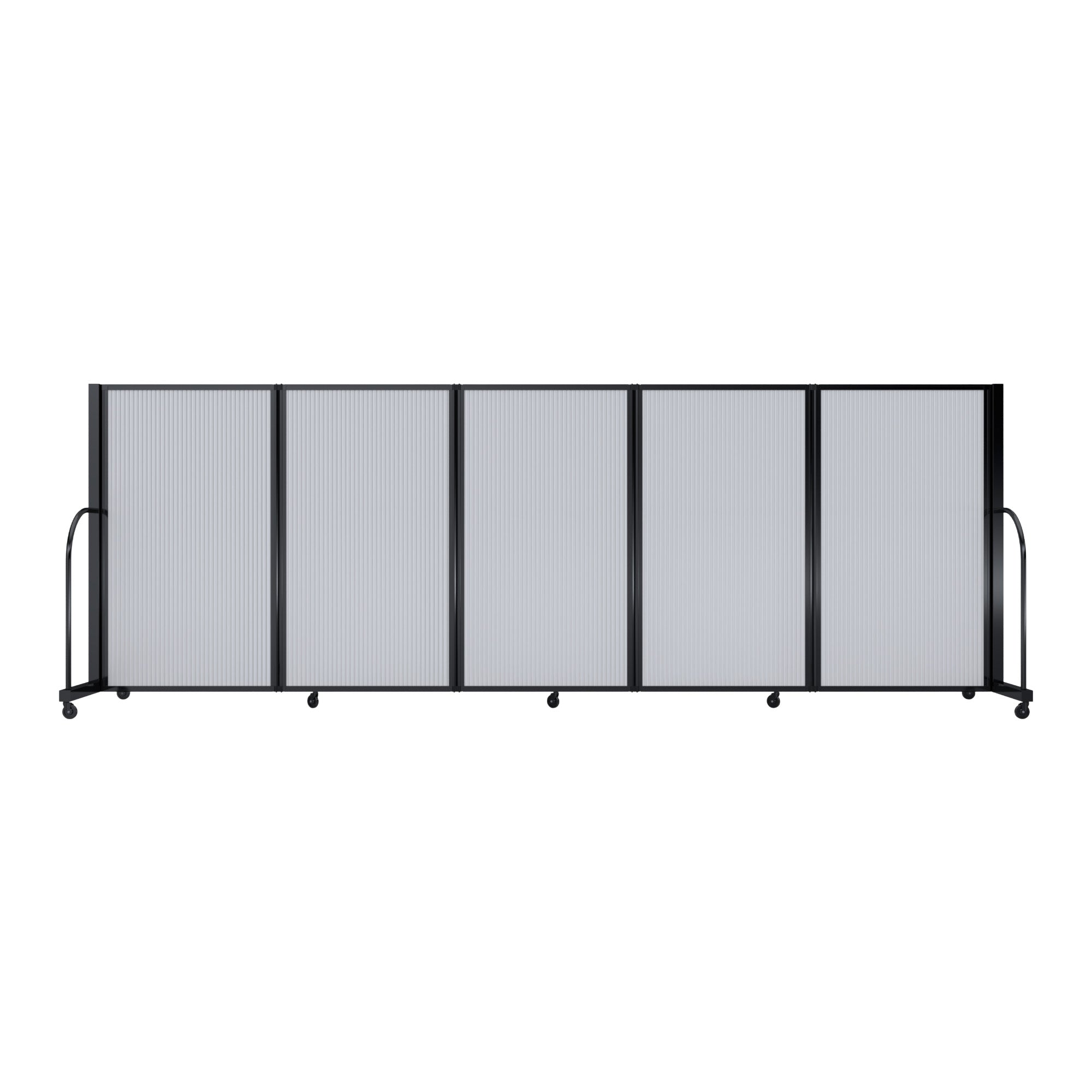 Screenflex Full Motion Divider, 5' x 14'1", Black Frame, Opal