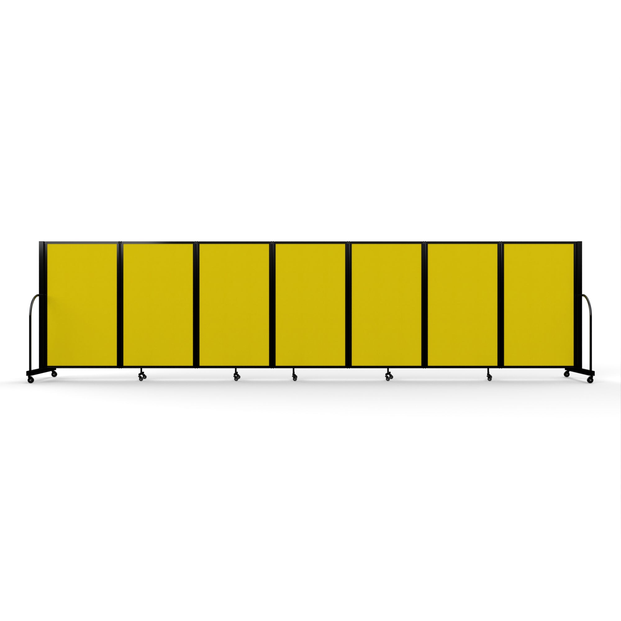 Screenflex Full Motion Divider, 5' x 19'7", Black Frame, Primary Yellow
