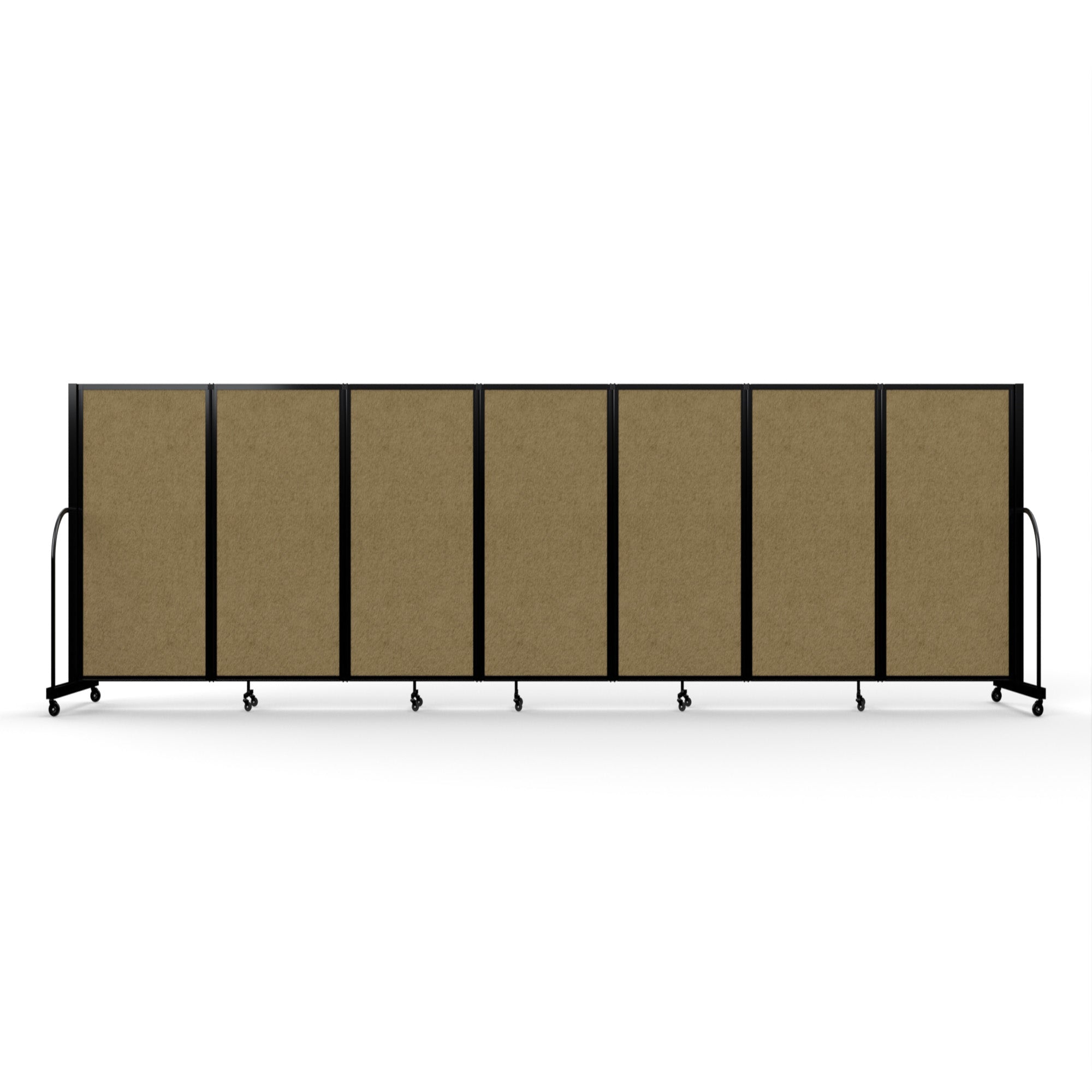 Screenflex Full Motion Divider, 5' x 19'7", Black Frame, Beige PET