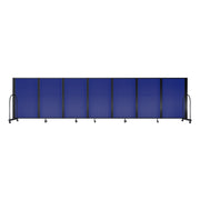 Screenflex Full Motion Divider, 5' x 19'7", Black Frame, Blue