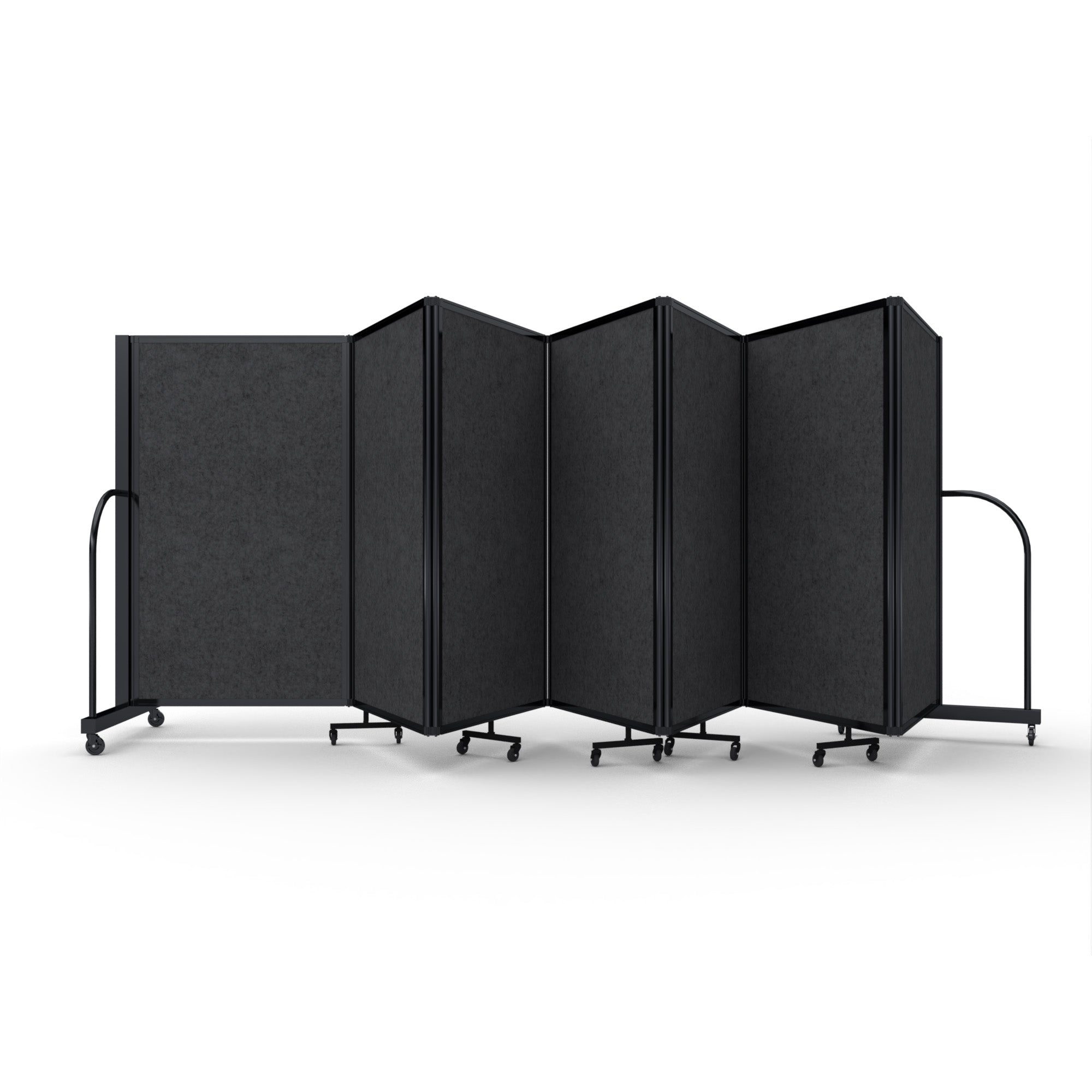Screenflex Full Motion Divider, 5' x 19'7", Black Frame, Dark Gray PET