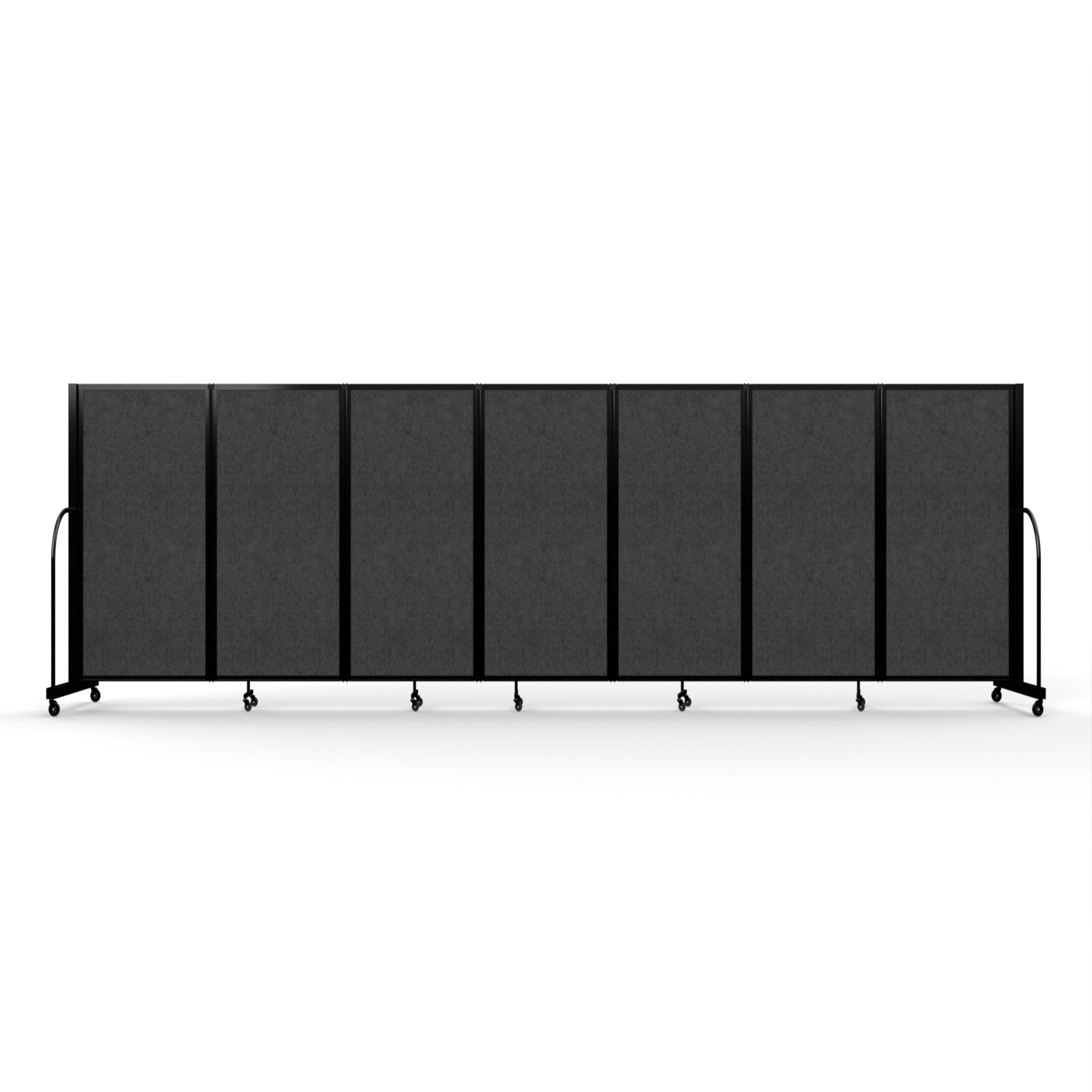 Screenflex Full Motion Divider, 5' x 19'7", Black Frame, Dark Gray PET