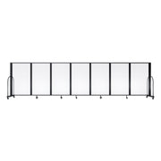 Screenflex Full Motion Divider, 5' x 19'7", Black Frame, Clear