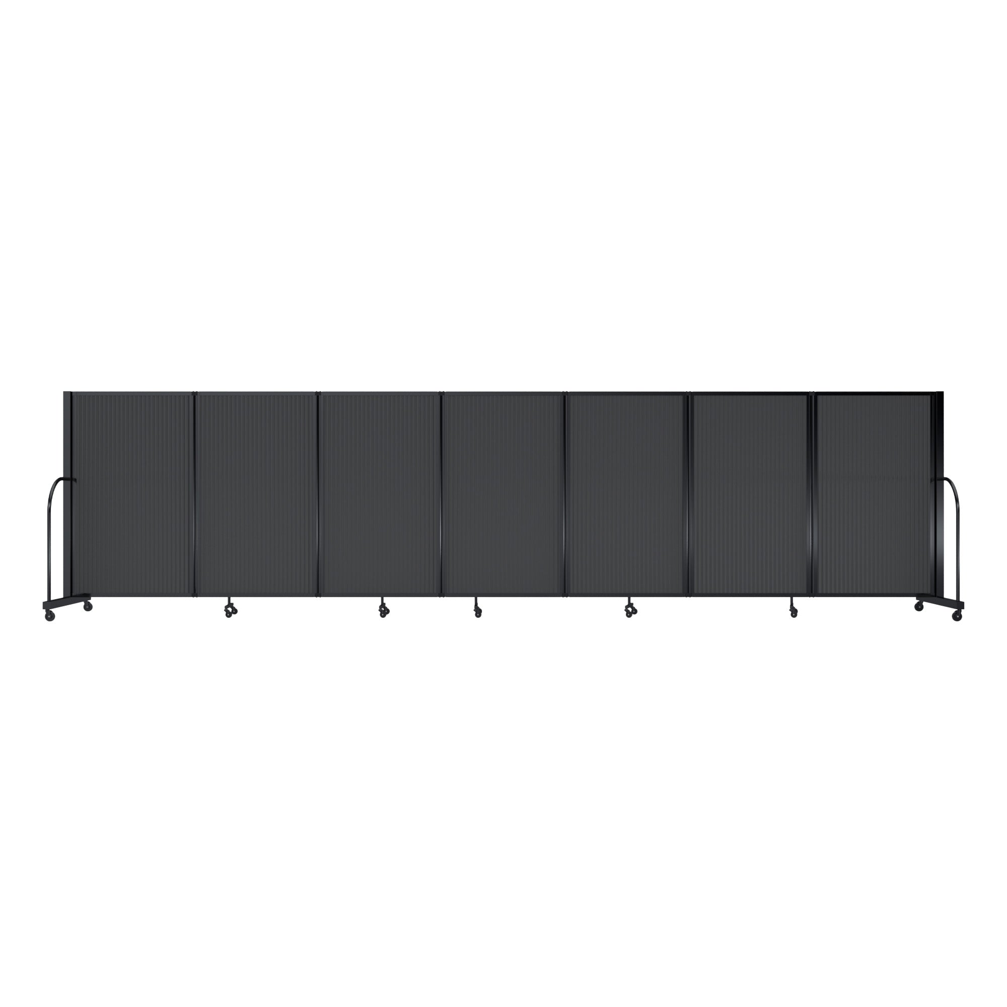 Screenflex Full Motion Divider, 5' x 19'7", Black Frame, Dark Gray