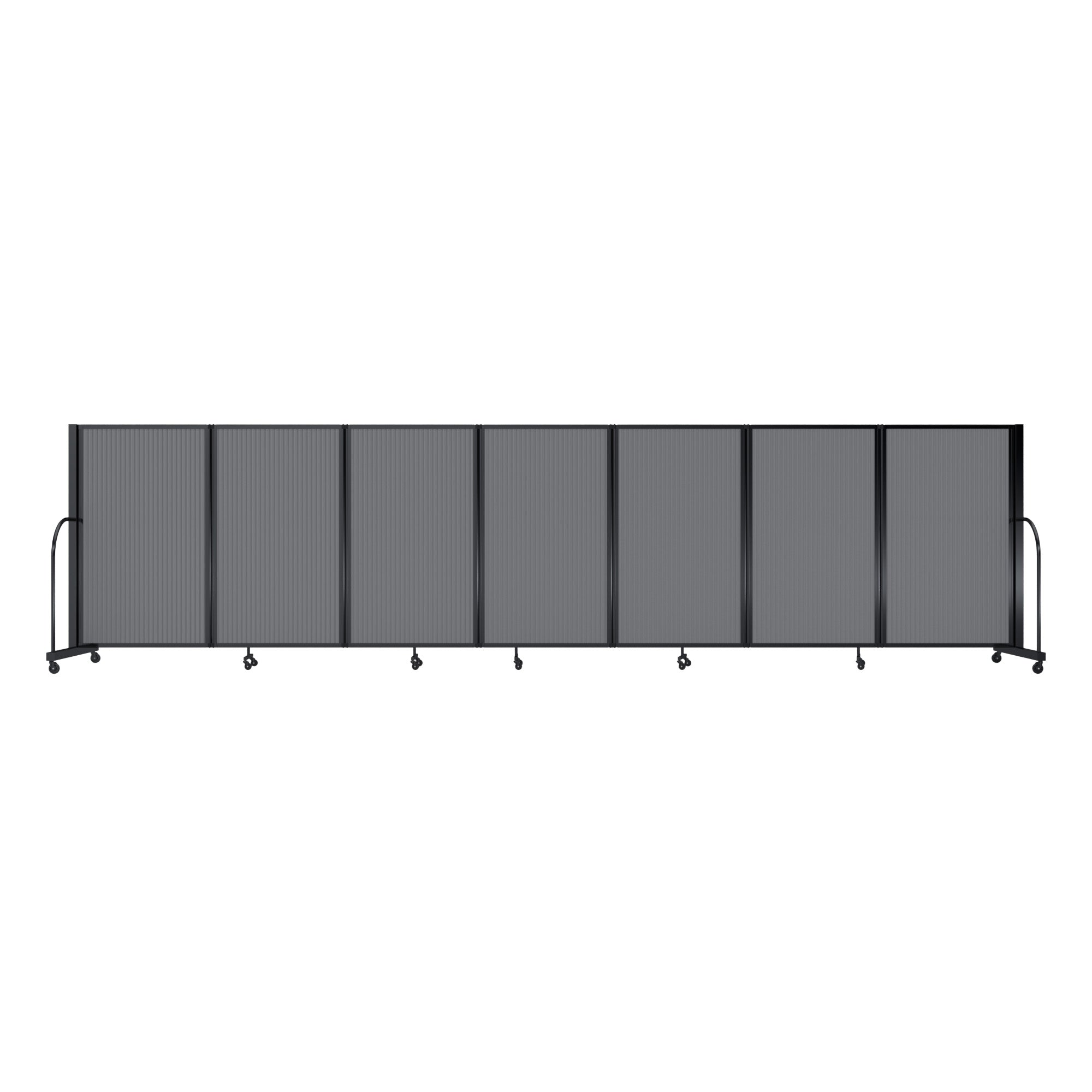 Screenflex Full Motion Divider, 5' x 19'7", Black Frame, Light Gray