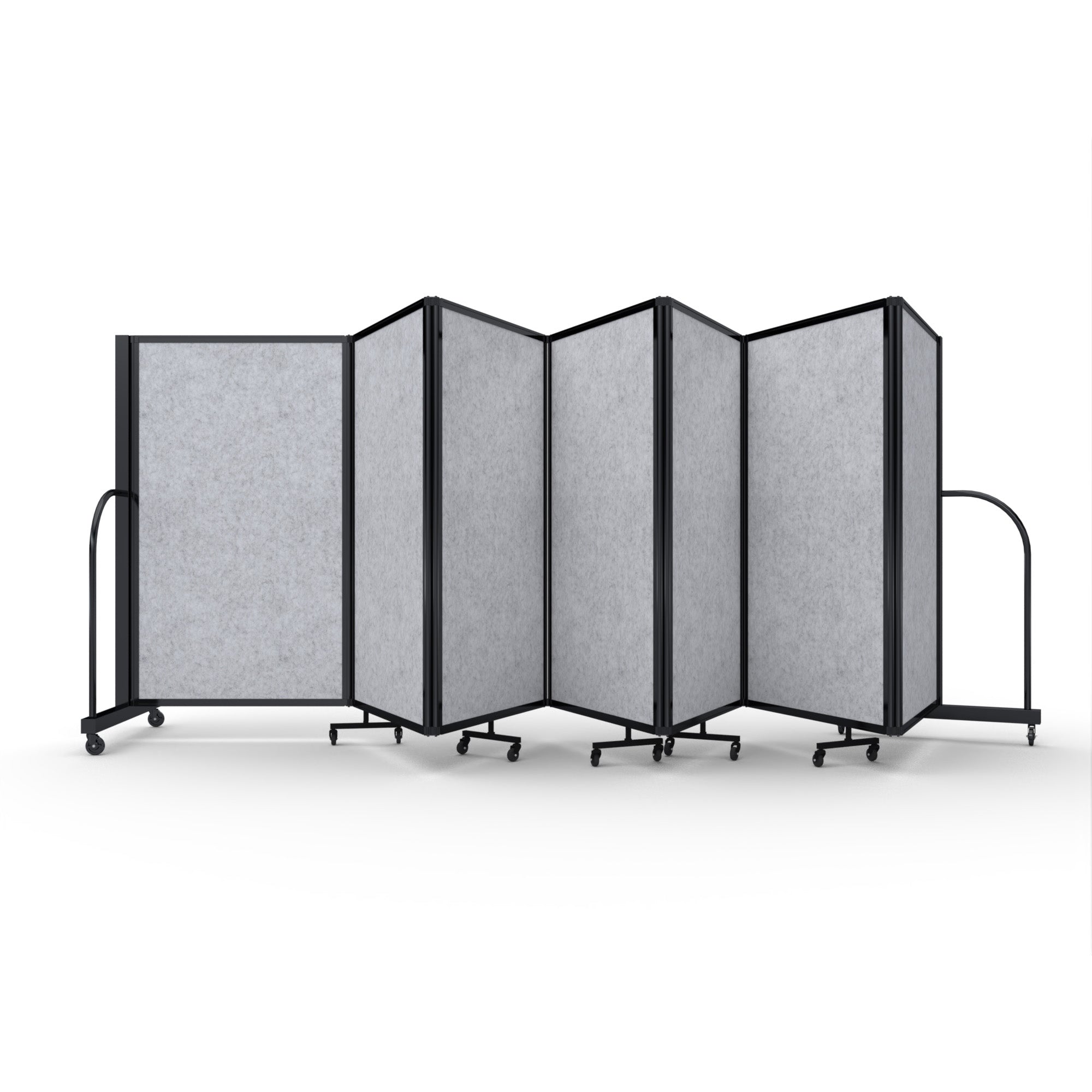Screenflex Full Motion Divider, 5' x 19'7", Black Frame, Marble Gray PET