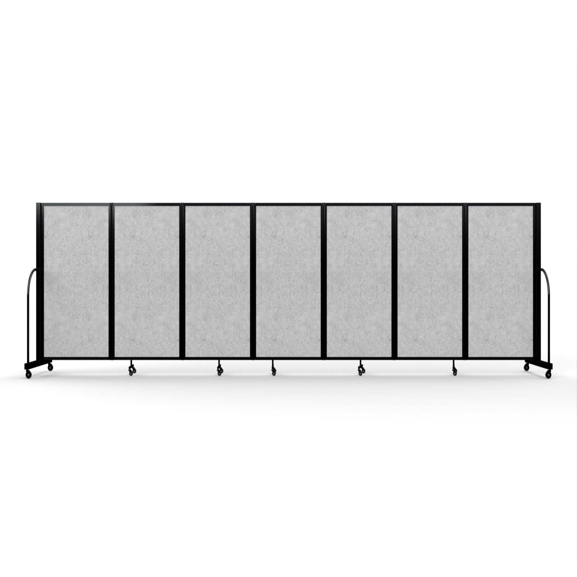 Screenflex Full Motion Divider, 5' x 19'7", Black Frame, Marble Gray PET