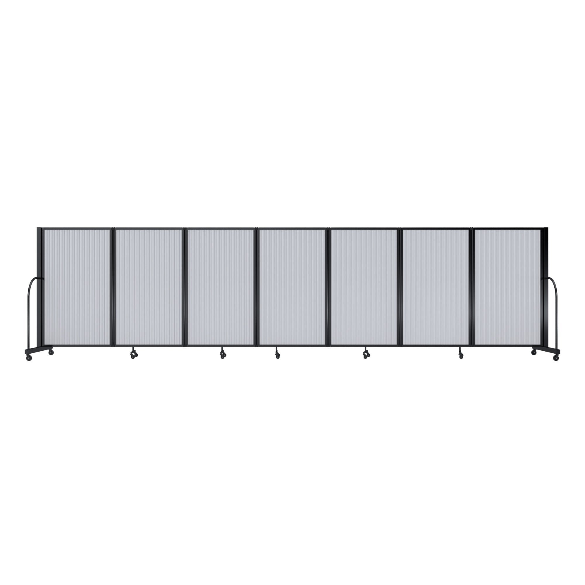 Screenflex Full Motion Divider, 5' x 19'7", Black Frame, Opal