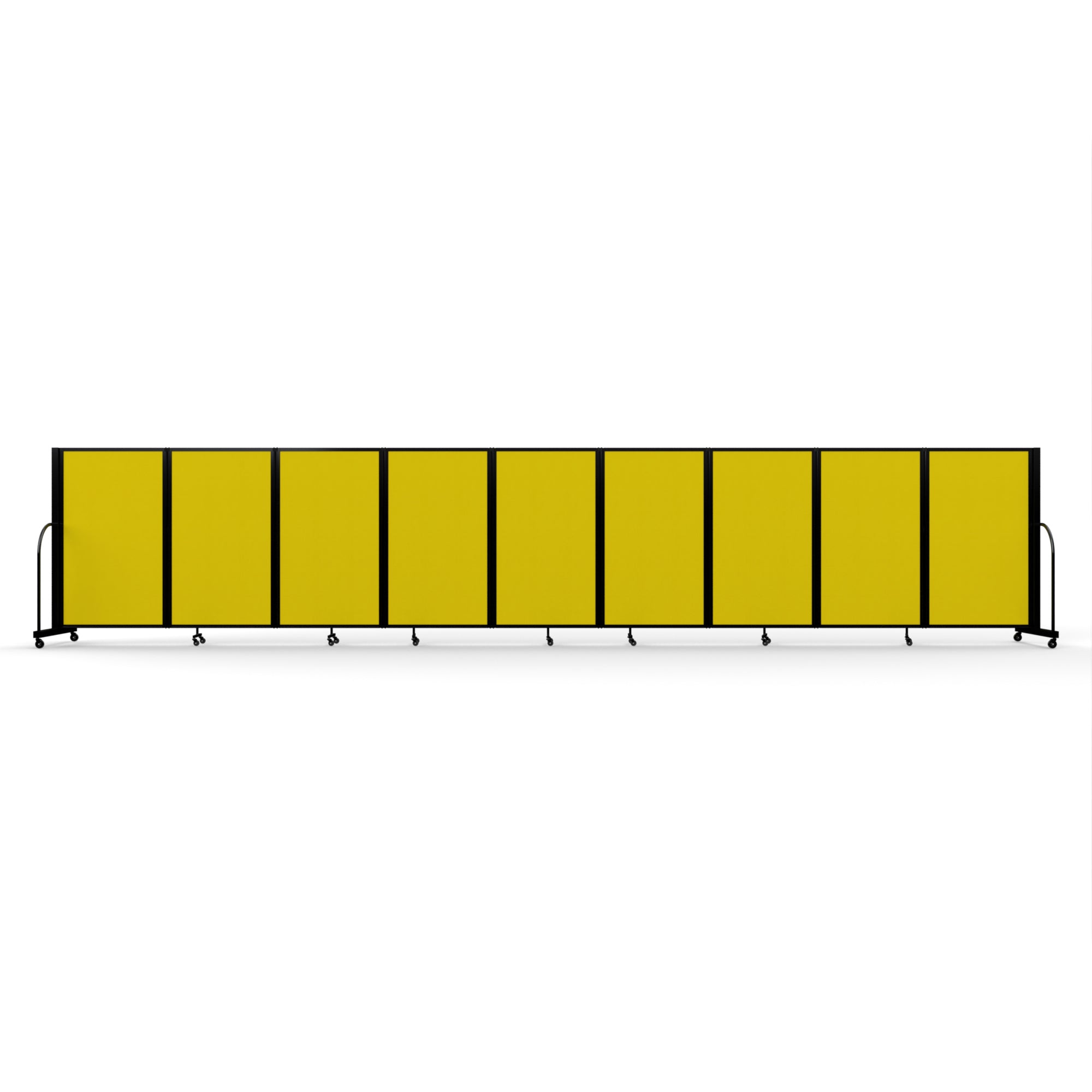 Screenflex Full Motion Divider, 5' x 25'1", Black Frame, Primary Yellow