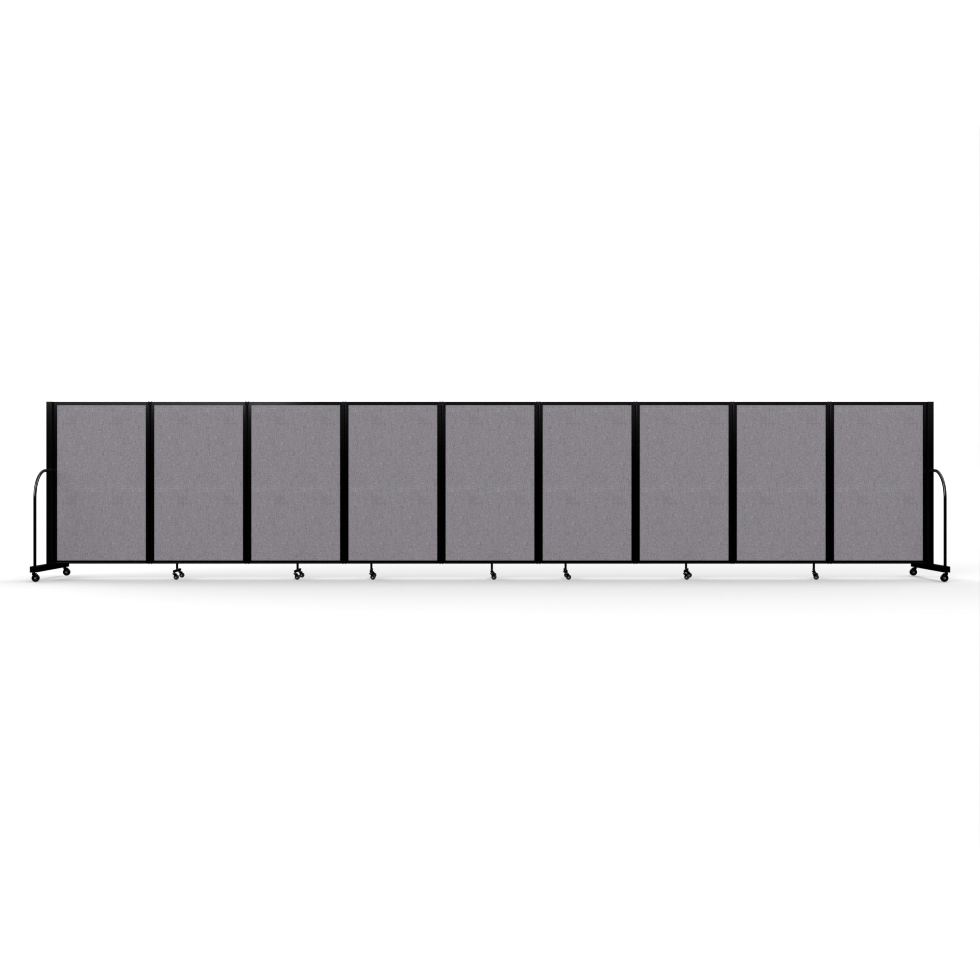 Screenflex Full Motion Divider, 5' x 25'1", Black Frame, Select Gray