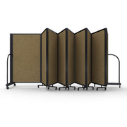 Screenflex Full Motion Divider, 5' x 25'1", Black Frame, Beige PET