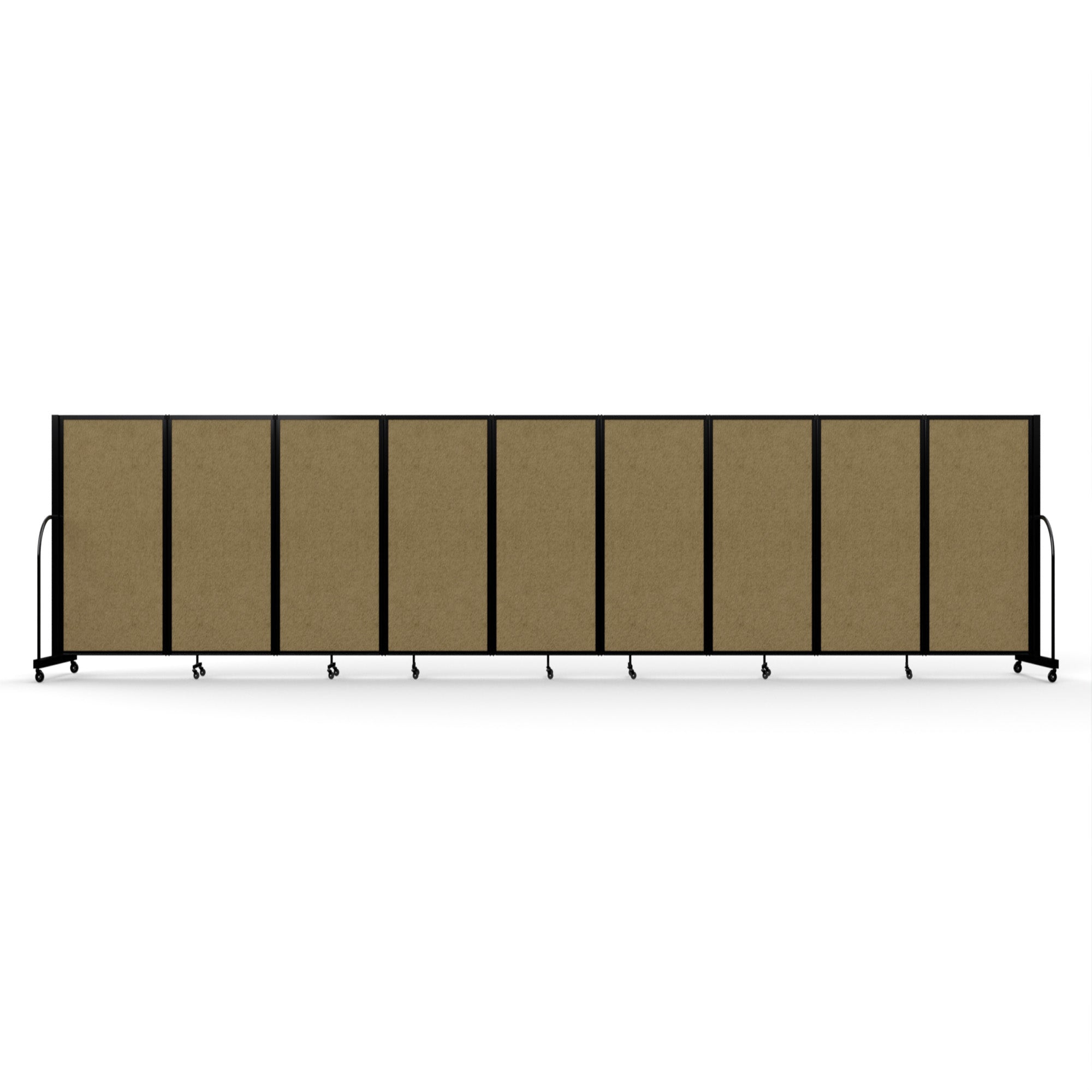 Screenflex Full Motion Divider, 5' x 25'1", Black Frame, Beige PET