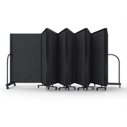 Screenflex Full Motion Divider, 5' x 25'1", Black Frame, Dark Gray PET