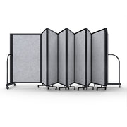 Screenflex Full Motion Divider, 5' x 25'1", Black Frame, Marble Gray PET