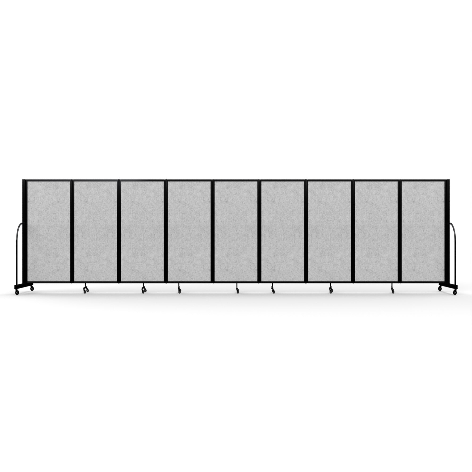 Screenflex Full Motion Divider, 5' x 25'1", Black Frame, Marble Gray PET