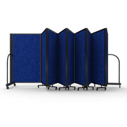 Screenflex Full Motion Divider, 5' x 25'1", Black Frame, Cobalt PET