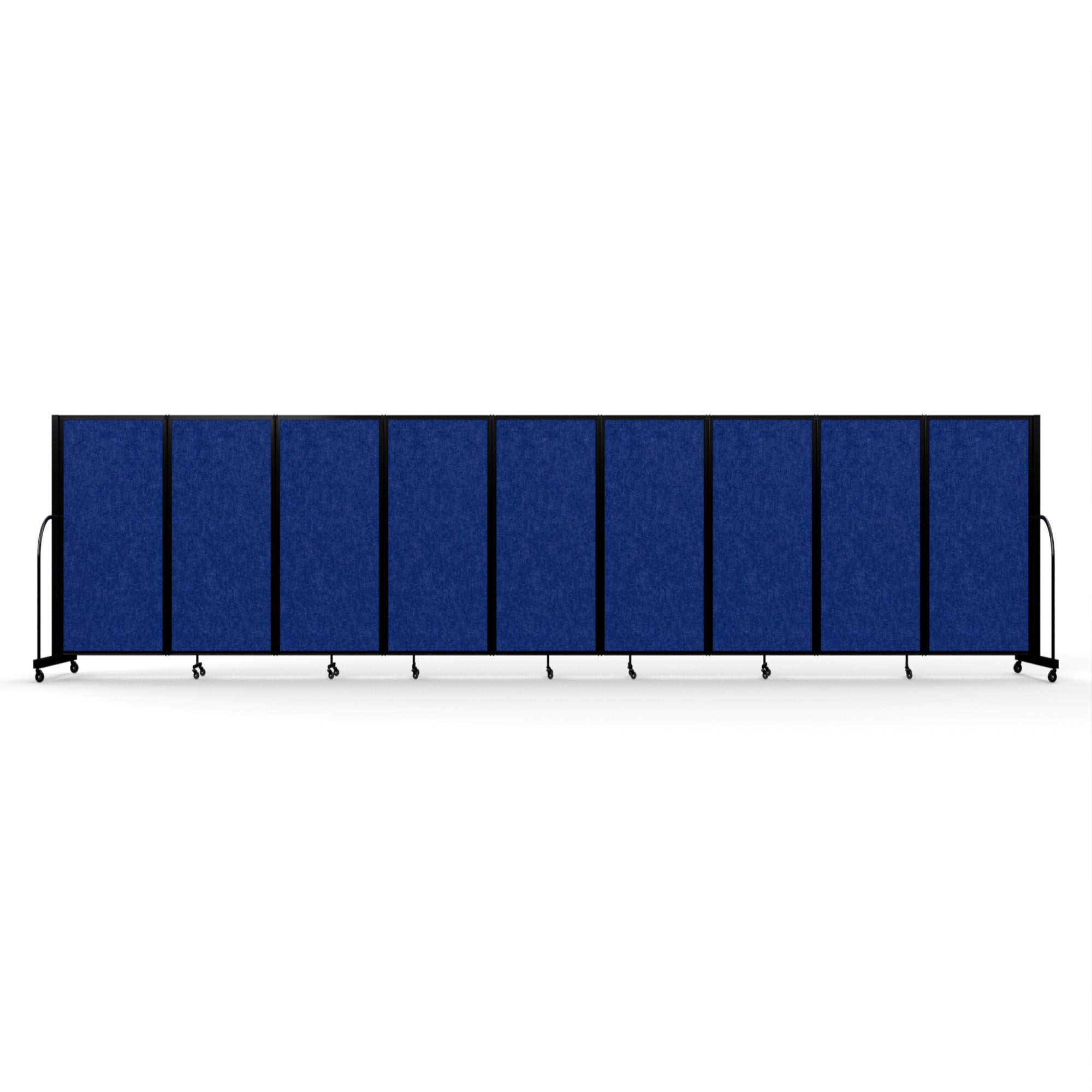Screenflex Full Motion Divider, 5' x 25'1", Black Frame, Cobalt PET