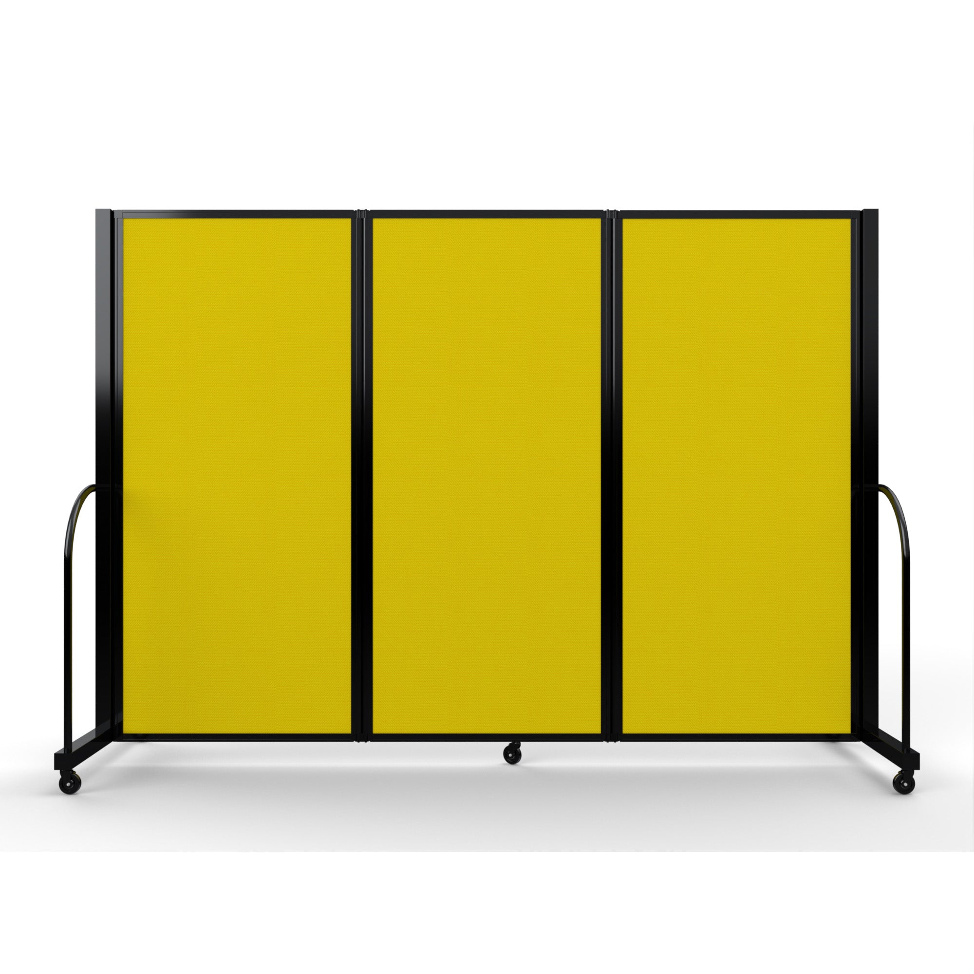 Screenflex Full Motion Divider, 6' x 8'7", Black Frame, Primary Yellow