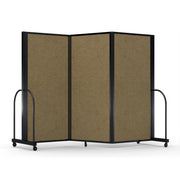 Screenflex Full Motion Divider, 6' x 8'7", Black Frame, Beige PET