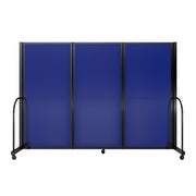Screenflex Full Motion Divider, 6' x 8'7", Black Frame, Blue