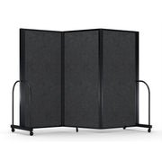 Screenflex Full Motion Divider, 6' x 8'7", Black Frame, Dark Gray PET