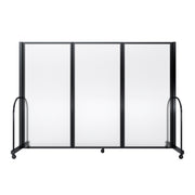 Screenflex Full Motion Divider, 6' x 8'7", Black Frame, Clear