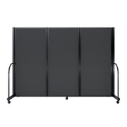Screenflex Full Motion Divider, 6' x 8'7", Black Frame, Dark Gray