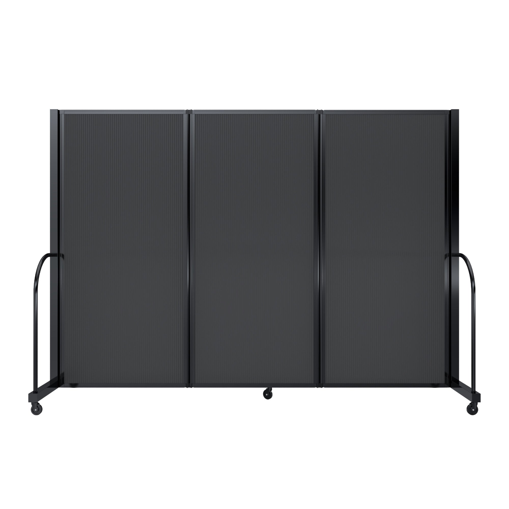 Screenflex Full Motion Divider, 6' x 8'7", Black Frame, Dark Gray