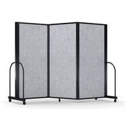 Screenflex Full Motion Divider, 6' x 8'7", Black Frame, Marble Gray PET