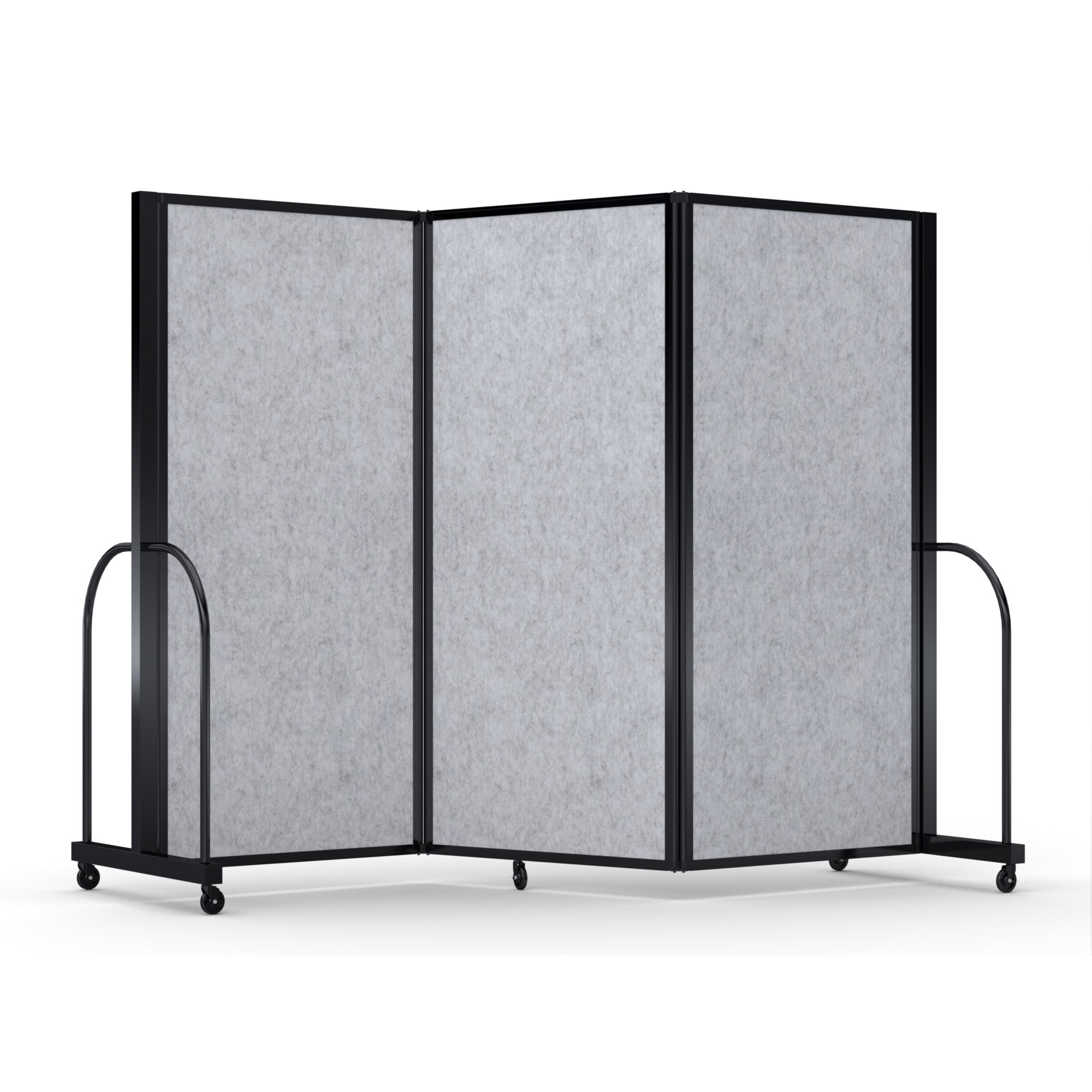 Screenflex Full Motion Divider, 6' x 8'7", Black Frame, Marble Gray PET