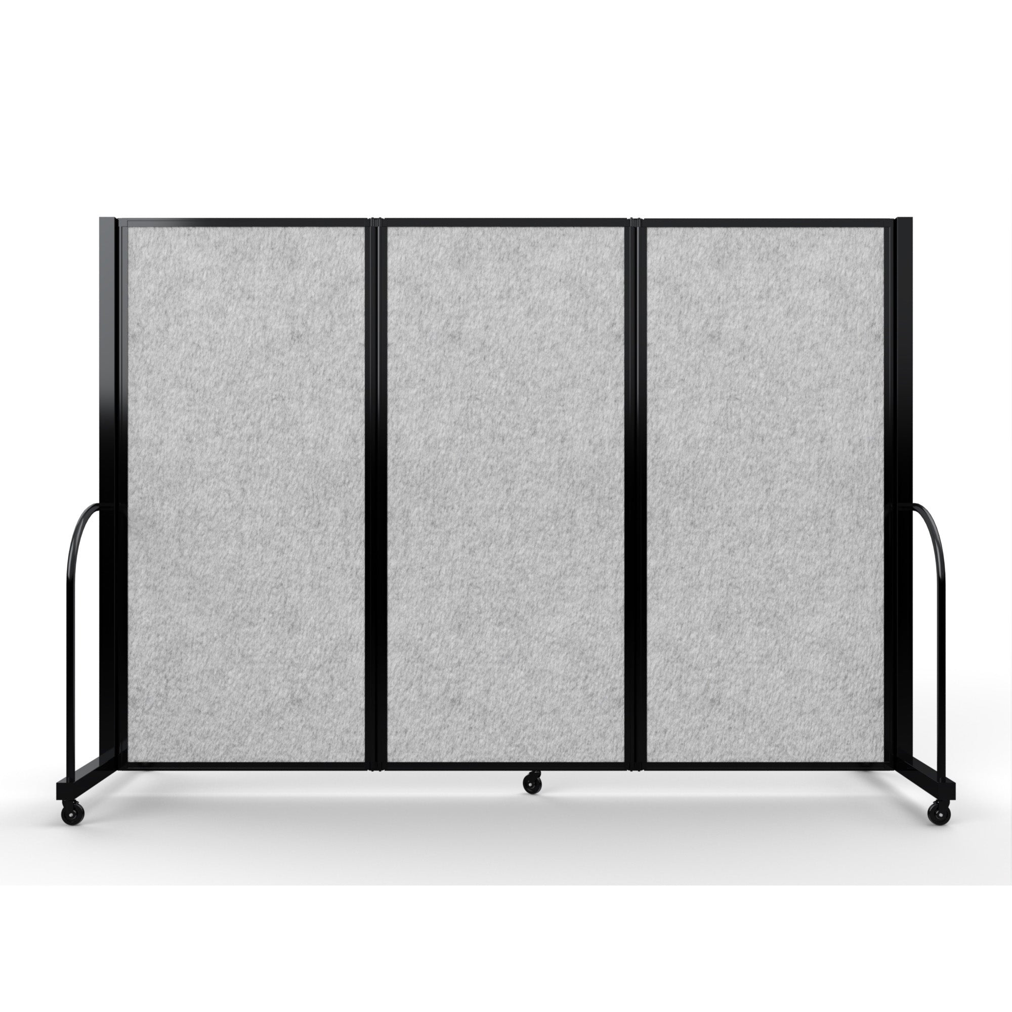 Screenflex Full Motion Divider, 6' x 8'7", Black Frame, Marble Gray PET