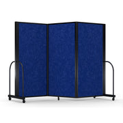 Screenflex Full Motion Divider, 6' x 8'7", Black Frame, Cobalt PET