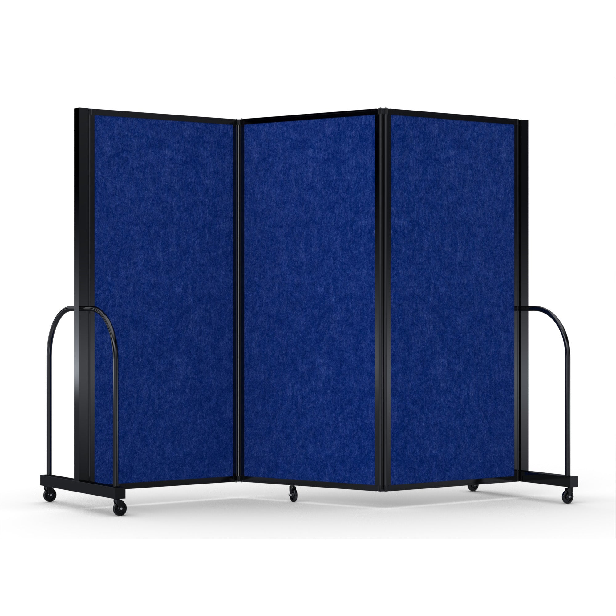 Screenflex Full Motion Divider, 6' x 8'7", Black Frame, Cobalt PET