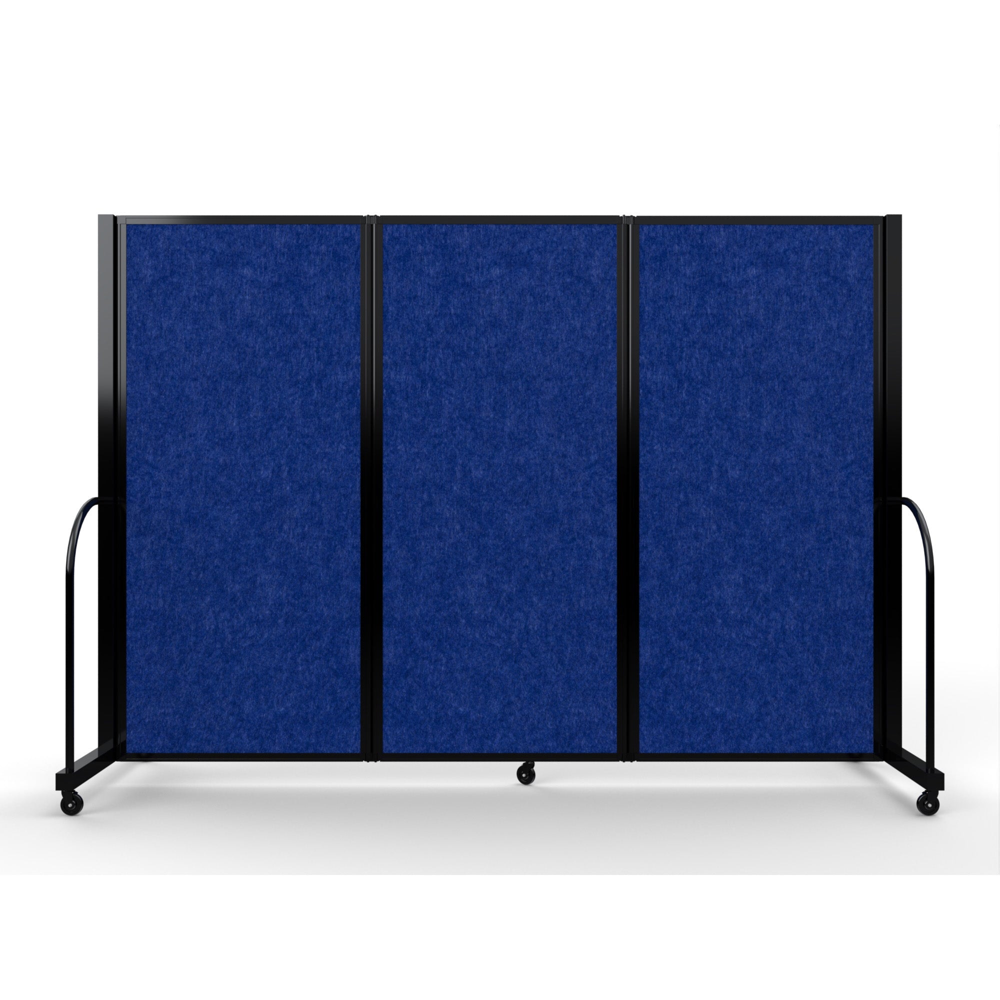Screenflex Full Motion Divider, 6' x 8'7", Black Frame, Cobalt PET