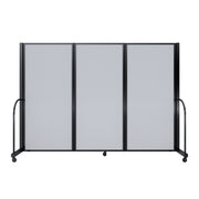Screenflex Full Motion Divider, 6' x 8'7", Black Frame, Opal