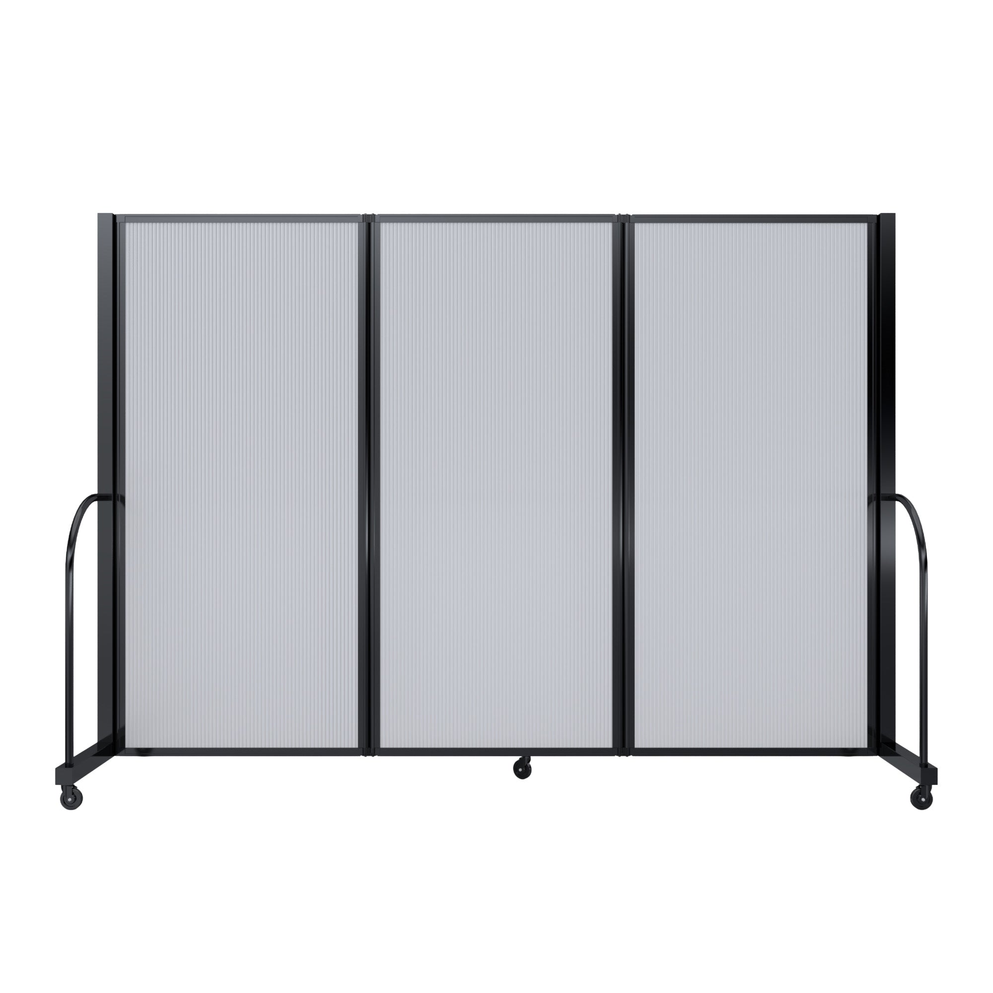 Screenflex Full Motion Divider, 6' x 8'7", Black Frame, Opal