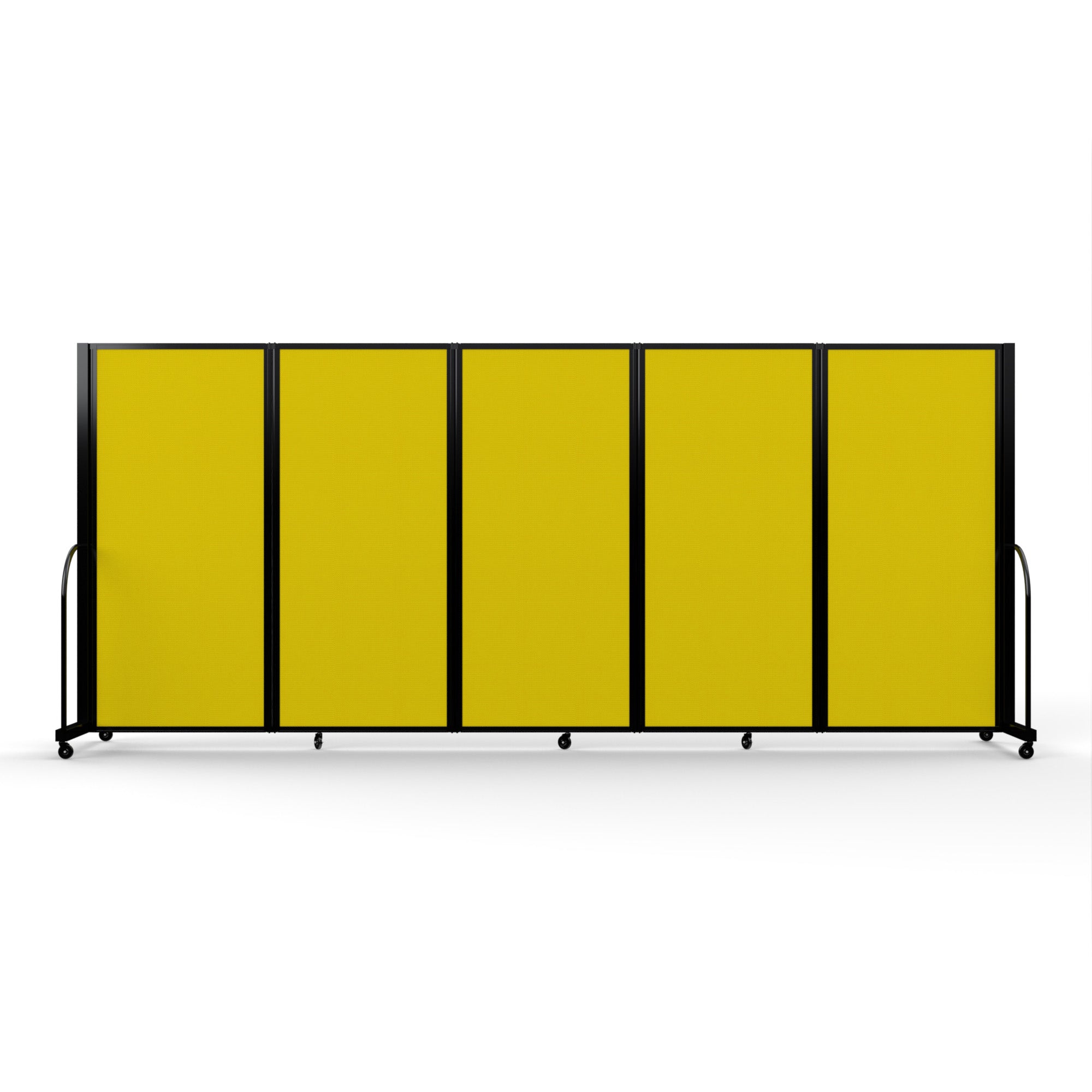 Screenflex Full Motion Divider, 6' x 14'1", Black Frame, Primary Yellow