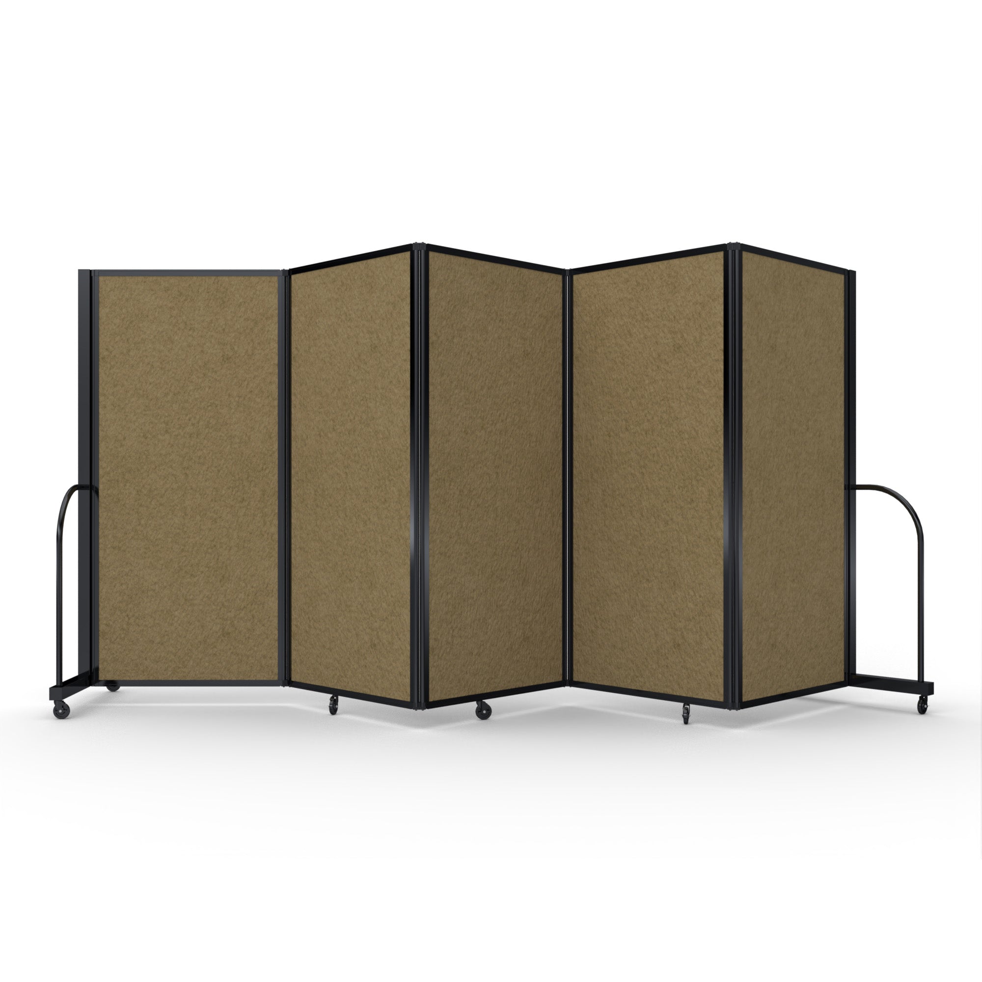Screenflex Full Motion Divider, 6' x 14'1", Black Frame, Beige PET