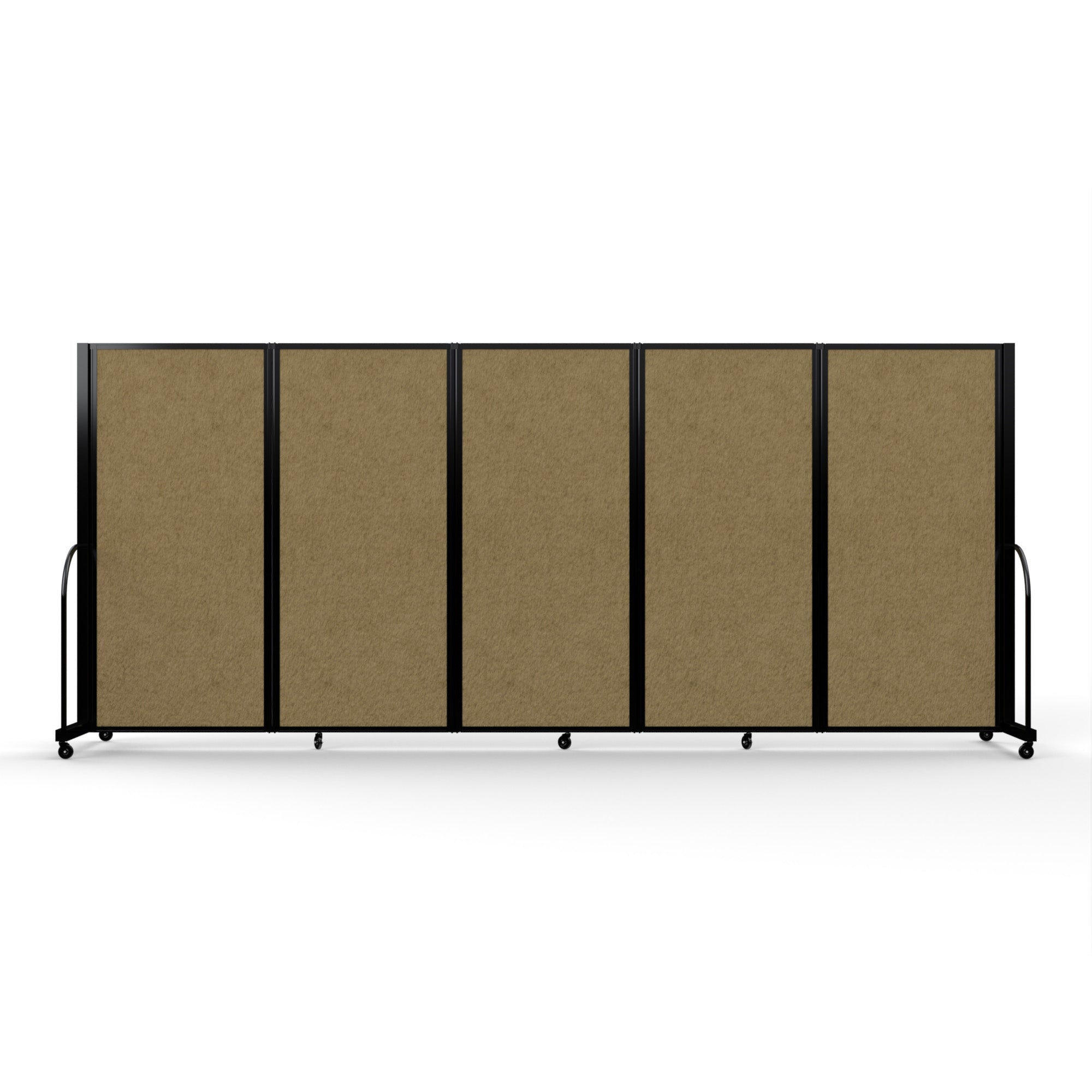 Screenflex Full Motion Divider, 6' x 14'1", Black Frame, Beige PET