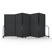 Screenflex Full Motion Divider, 6' x 14'1", Black Frame, Dark Gray PET