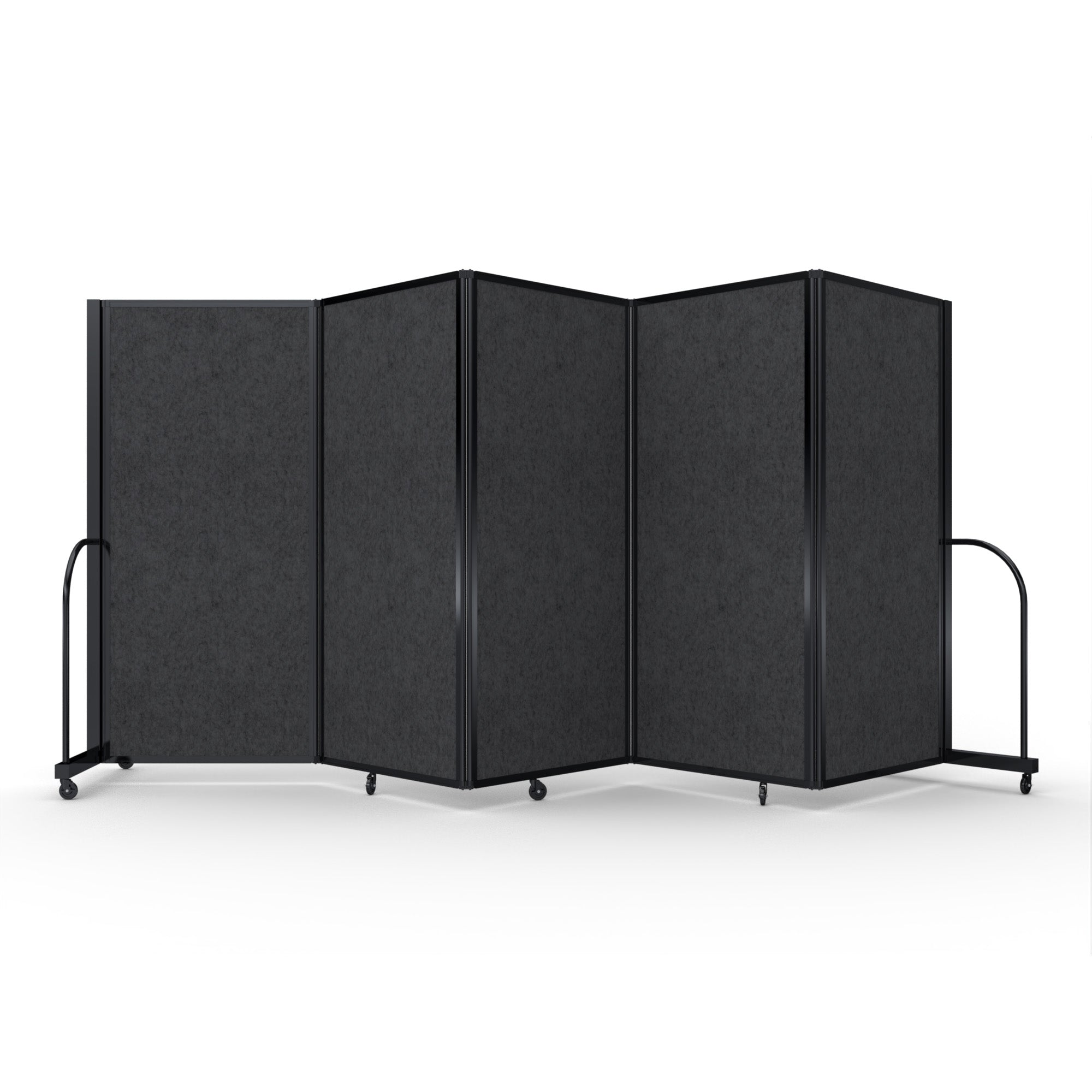 Screenflex Full Motion Divider, 6' x 14'1", Black Frame, Dark Gray PET