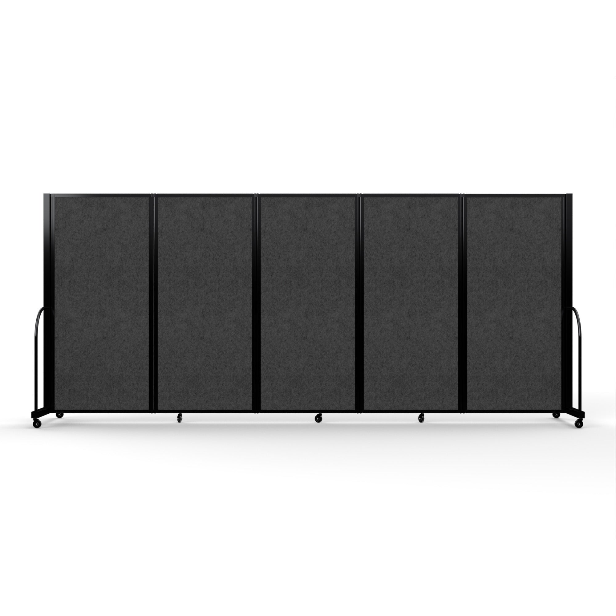Screenflex Full Motion Divider, 6' x 14'1", Black Frame, Dark Gray PET