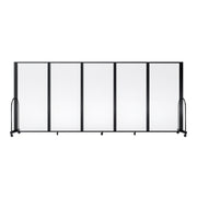 Screenflex Full Motion Divider, 6' x 14'1", Black Frame, Clear